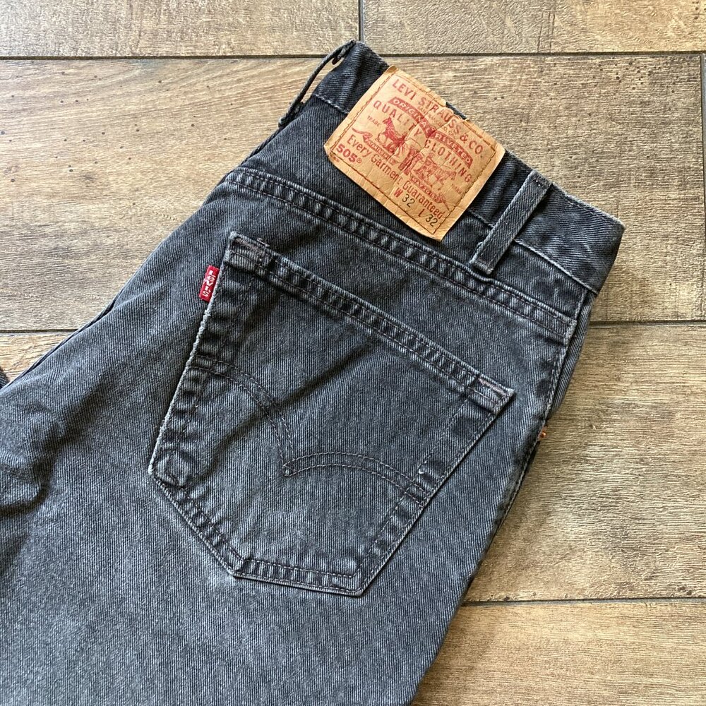 Vintage 2000 Black Levi's 505 32W x 32L - Made in USA - Picture 2 of 14